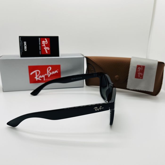 Поляризационные очки Ray Ban Wayfarer 2140P Glossy Black|Green