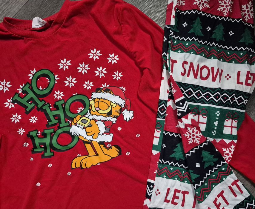Піжама фліс в новорічному стилі гарфілд розмір xl