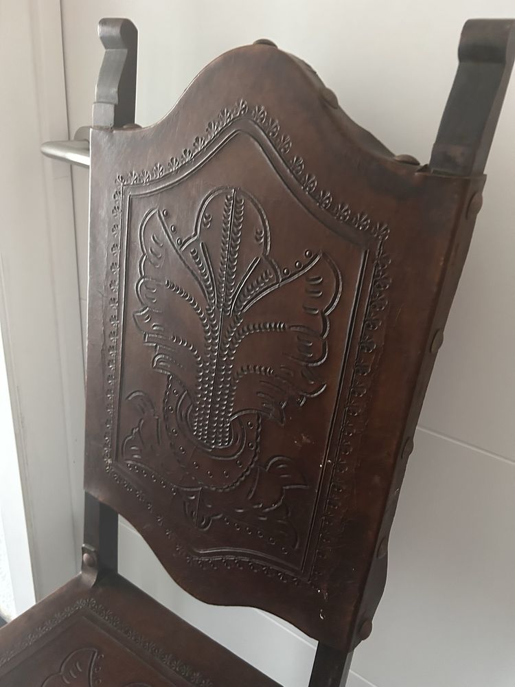 Cadeiras de couro vintage -conjunto de 8 cadeiras