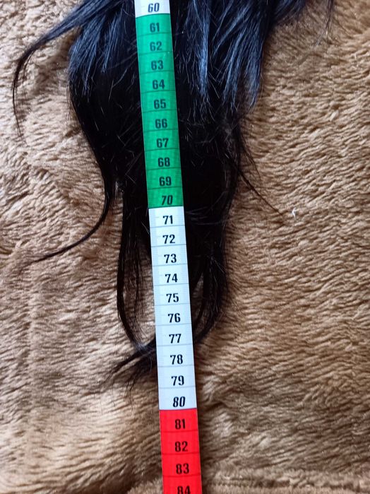 Peruca nova comprida lisa com 2 toucas