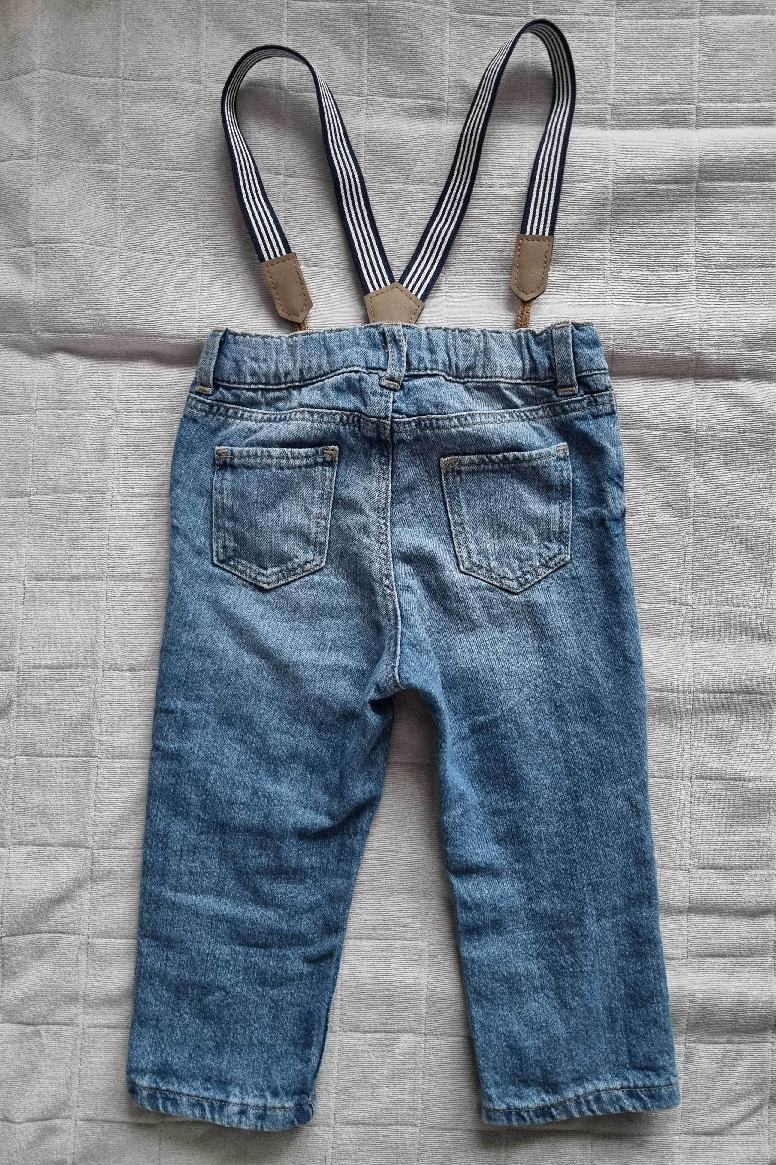 Jeansy dżinsy H&M z szelkami 80