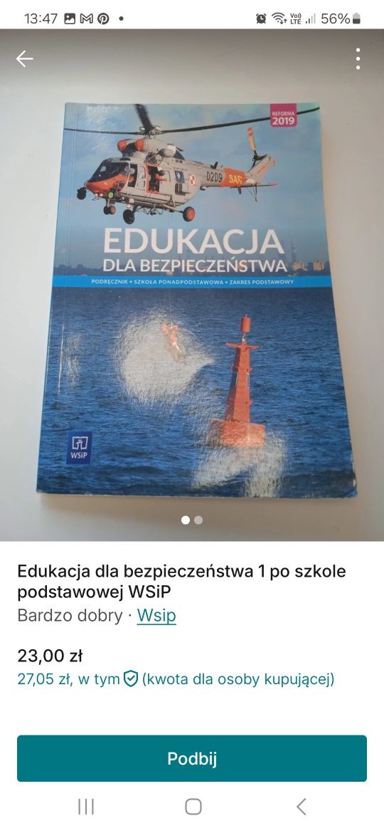 Edukacja dla bezpieczeństwa 1 po szkole podstawowej WSiP