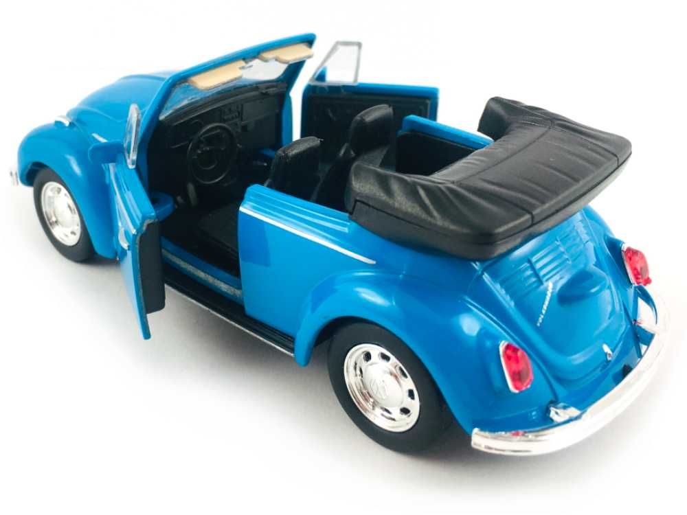 VW Beetle cabrio Garbus model WELLY 1:34 niebieski