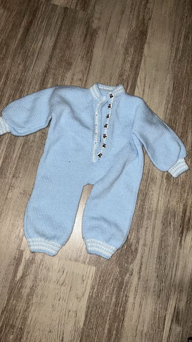 rampers retro dziergany sesja retro niemowlę 62 cm