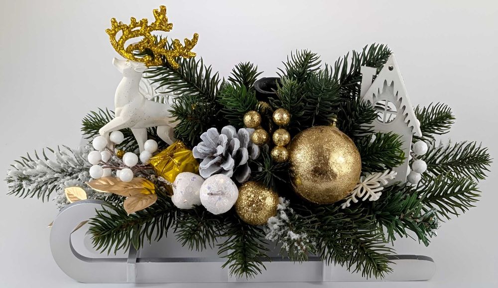 Новорічна композиція "Сани" 5 видів опт і роздріб