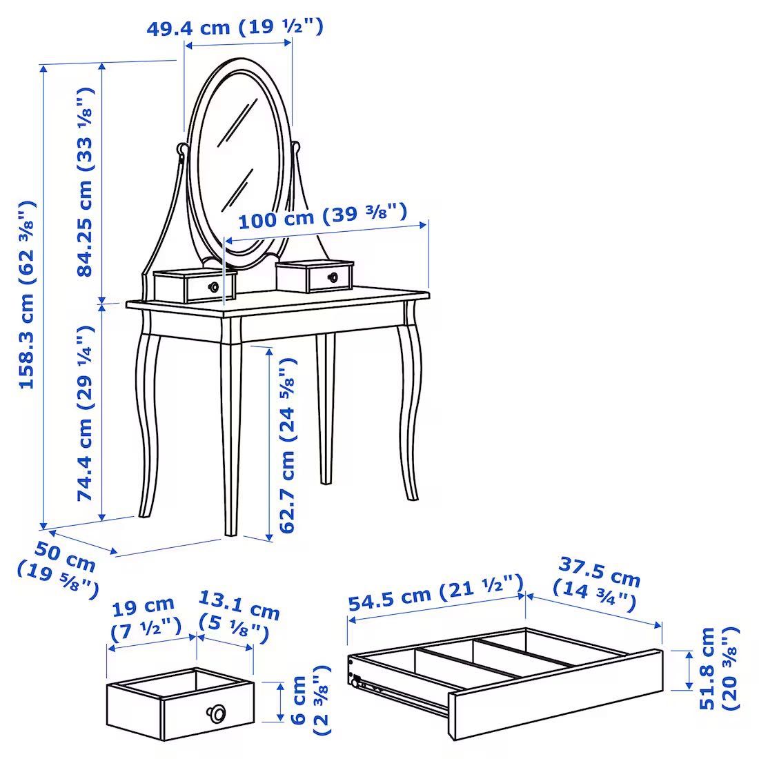 Toaletka Hemnes IKEA (GRATIS taborecik do toaletki)