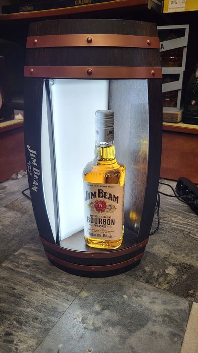 Jim Beam black degustator stojak stand podświetleny drewniany