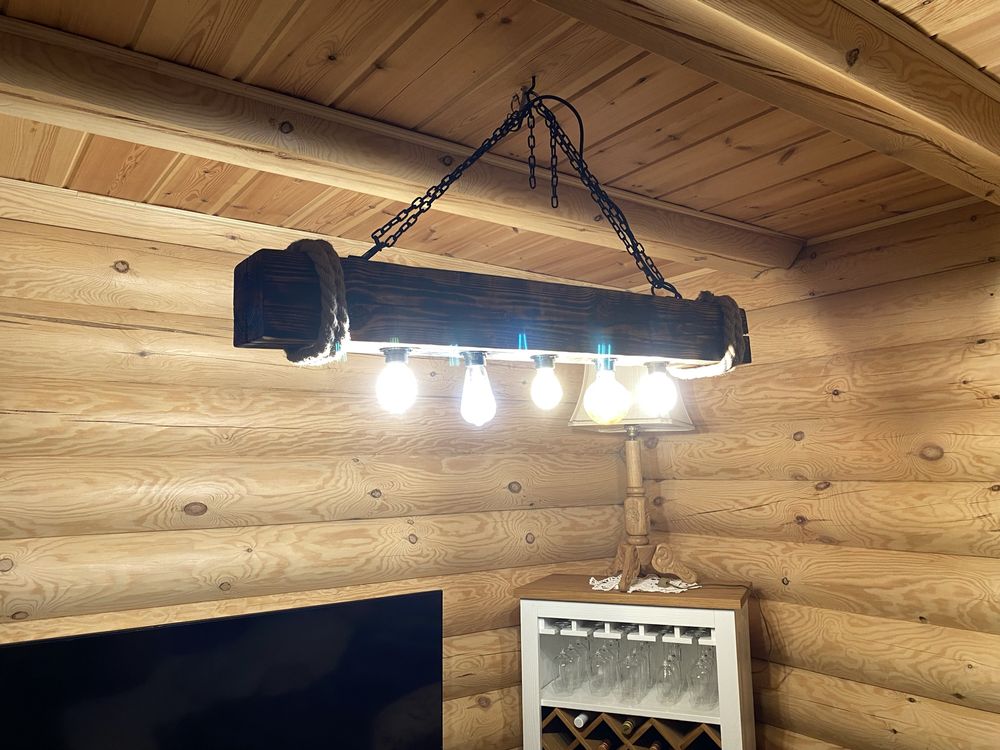 Lampa z belki loft rustykalna