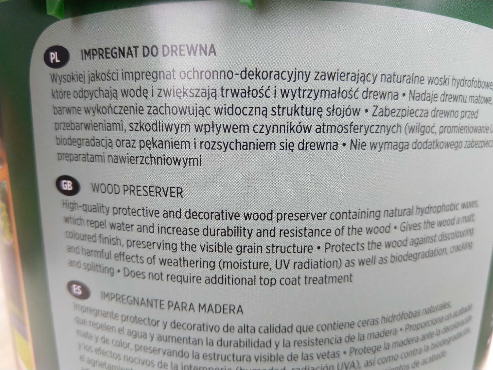 NAJTANIEJ Impregnat Do Drewna Barwa PALISANDER 5L Zabezpiecza i Chroni