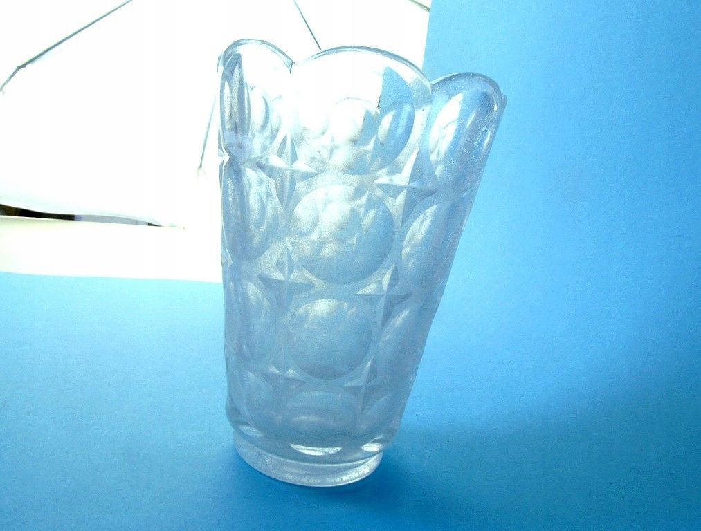 1970 kryształowy wazon op-art krakelura