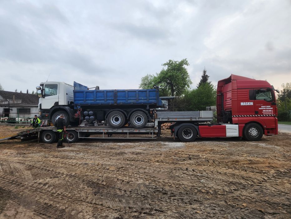 Transport ciężarowy niskopodwozie, pomoc drogowa, laweta, wywrotka