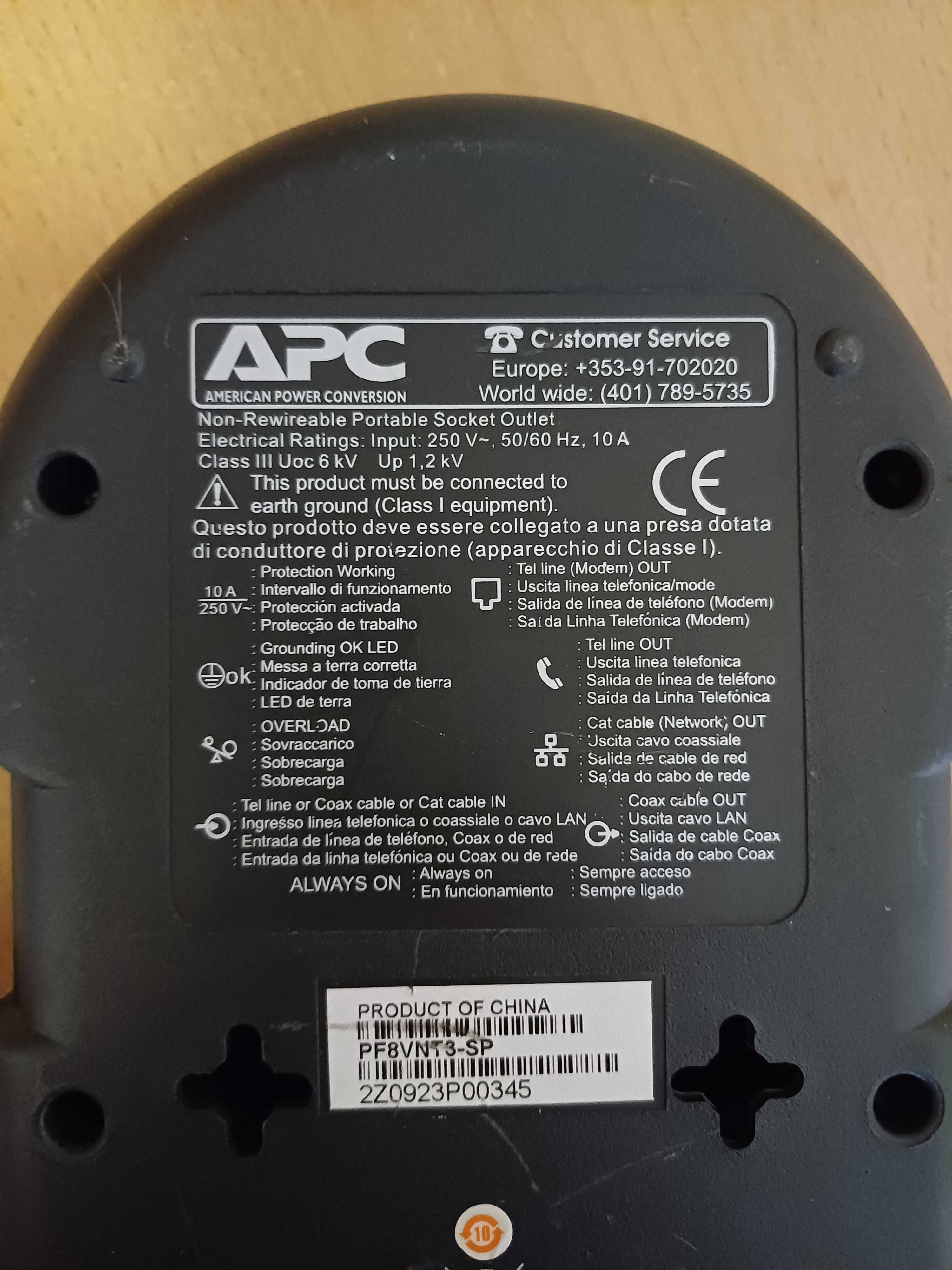 Extensão elétrica APC Essential SurgeArrest c/ proteção picos