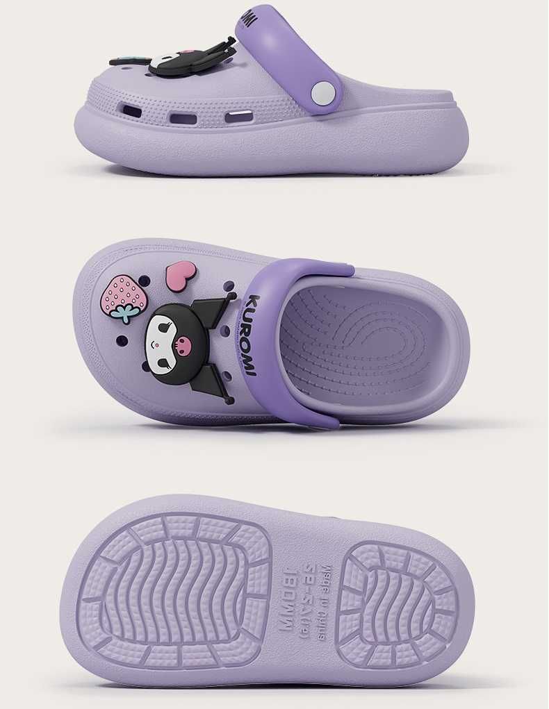 Детские пляжные кроксы Kuromi Куроми и Hello Kitty для Девочки 29-32 р