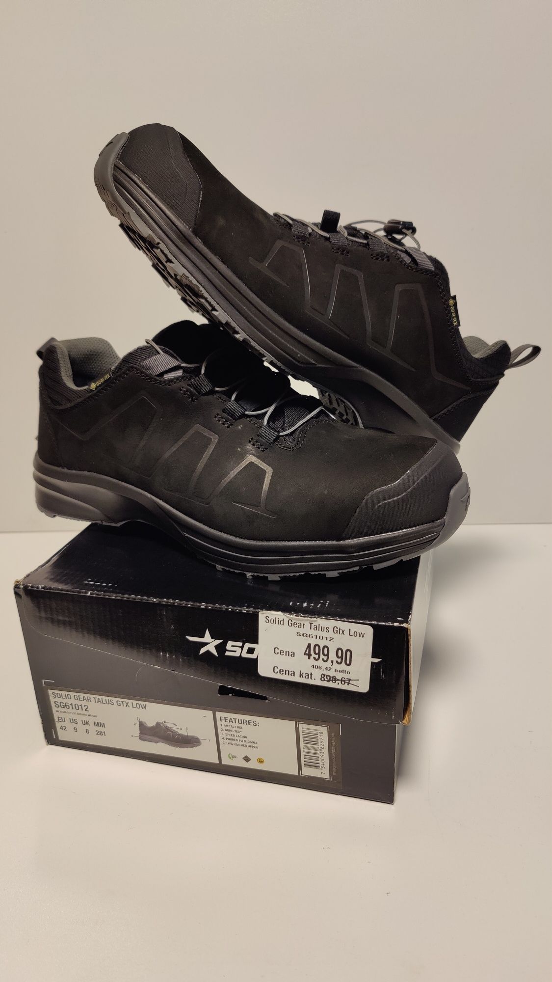 Buty robocze Solid Gear Talus GTX LOW S3 Snickers 42,43,44,45 Gore tex