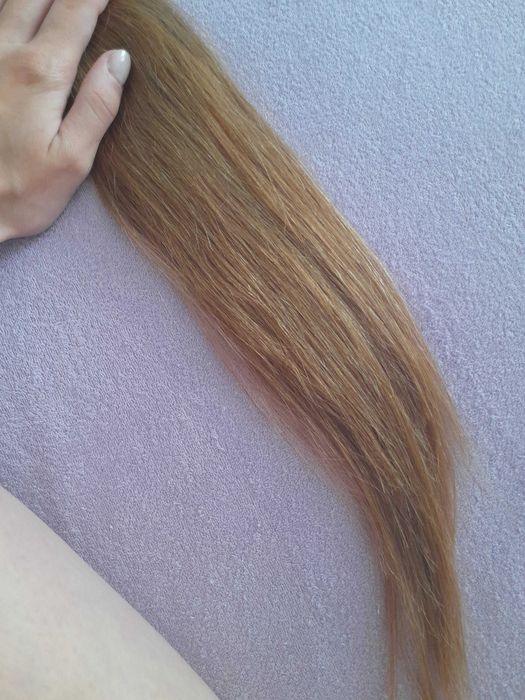 Натуральне волосся для нарощення. Русяве, у гарному стані. 45 см.