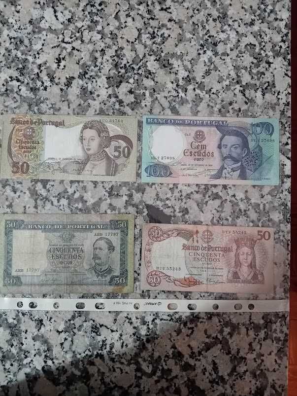 4 Notas antigas de 50$00 e 100$00