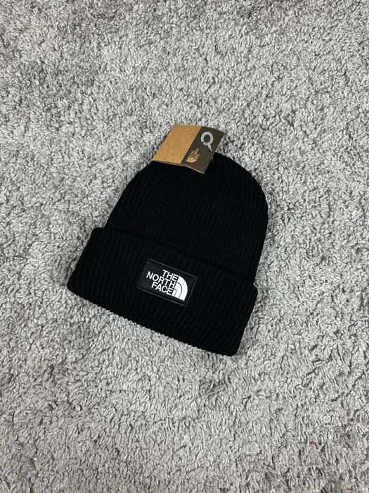 Шапка The North Face чорна/ сіра шапка тнф/ бежева зимня шапка tnf