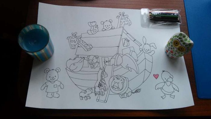 Lata com desenhos para colorir