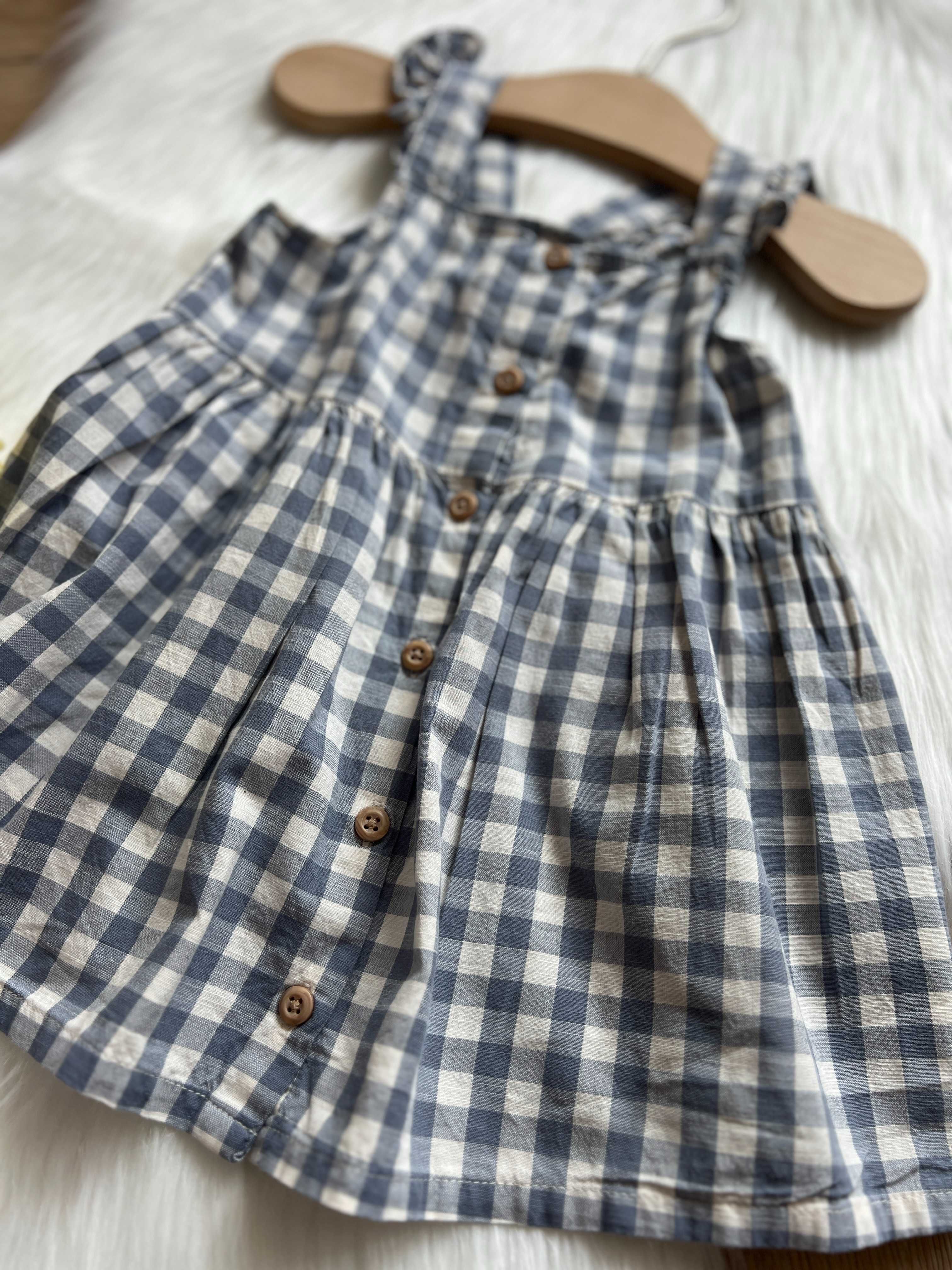 Przepiękna H&M sukienka tunika ogrodniczki w kratkę na ramiączkach 80