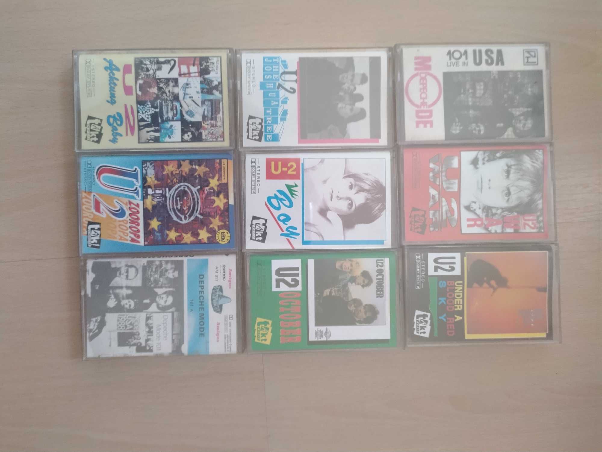 oryginalne kasety magnetofonowe z płytoteką kultowego zespołu U2 i DM