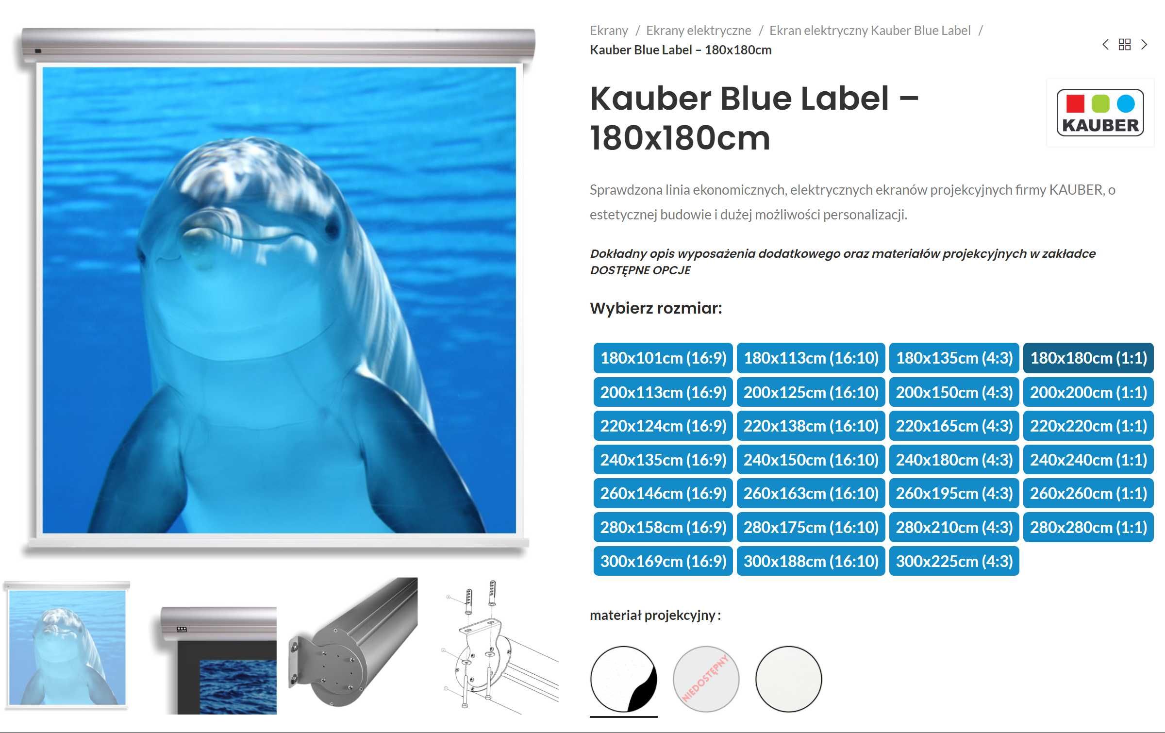 Ekran projekcyjny Kauber Blue Label