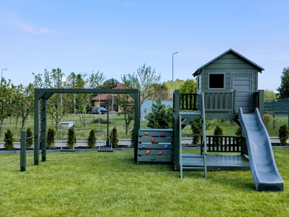 Plac zabaw dla dzieci mini siłownia drewno