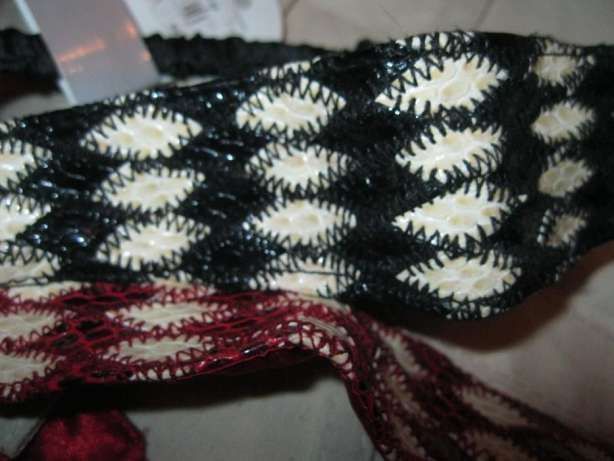 Повязка на волосы заколка под кожу черная и бордо франция стеганная