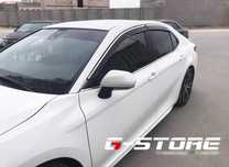 Вітровики Toyota Camry 70 з хромом Дефлектори Вікон Ветровики