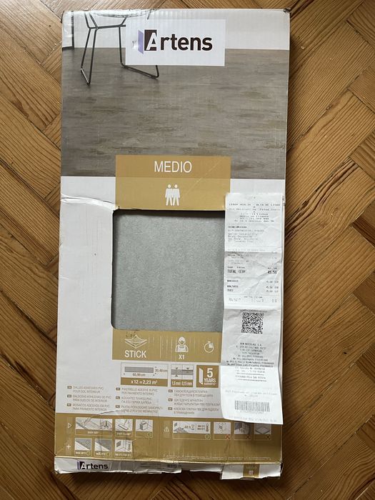 Pavimento Vinílico Artens, cinzento, autocolante,