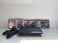 PS3, 2 kontrolery, 6 gier
