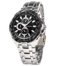 Чоловічий годинник CURREN 8023 Silver + Black