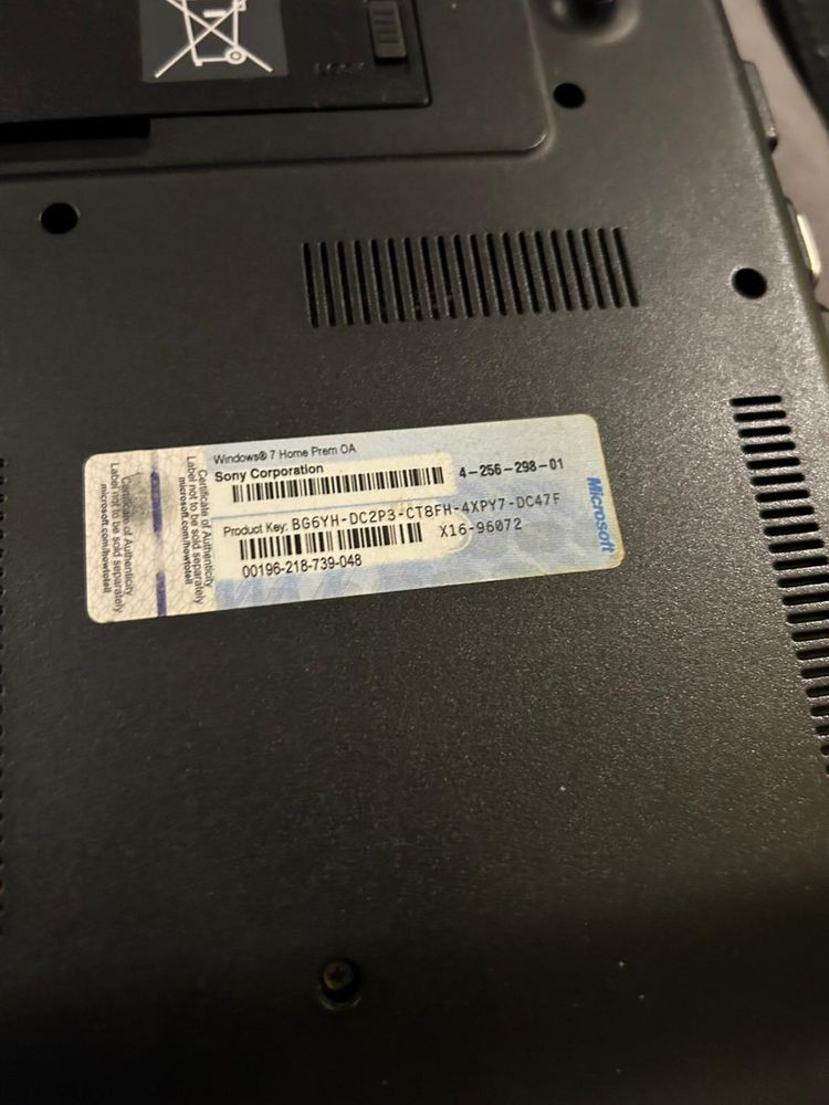 Laptop sony vaio