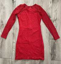 Czerwona mini * sukienka koronkowa * Cubus S 36