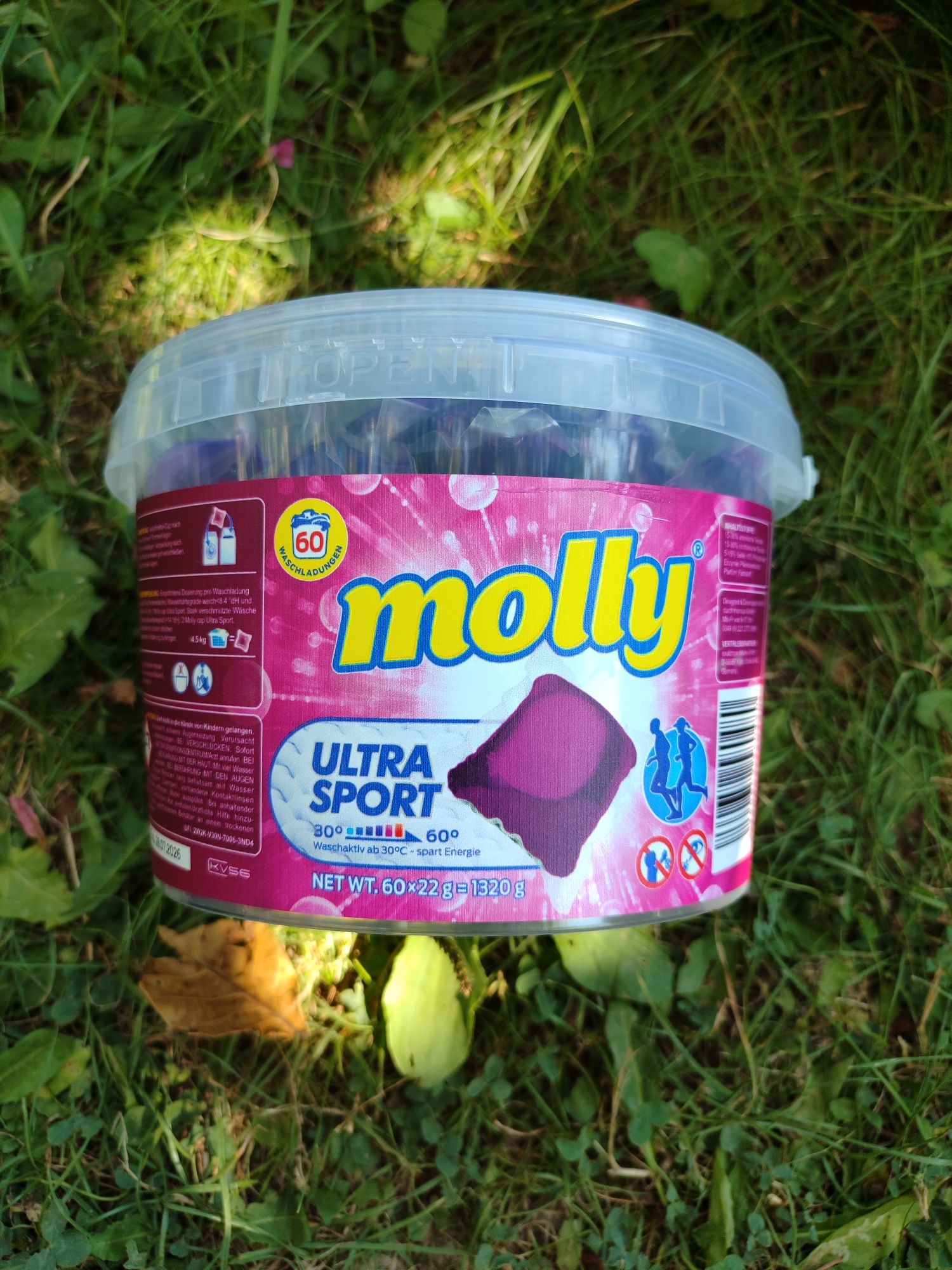 Капсули для прання моллі. Рожеві molly. 60 штук у відрі