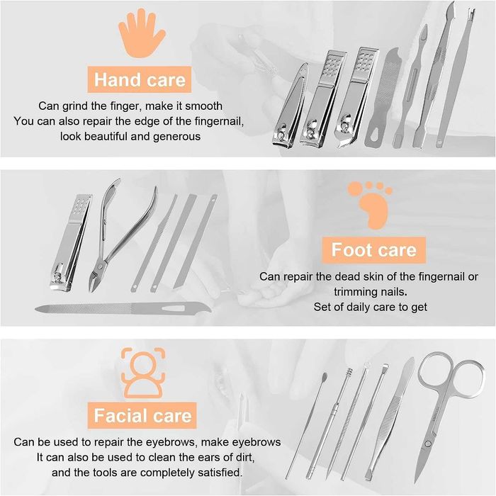 Conjunto Kit de Manicure Pedicure Profissional Unhas 19 pcs