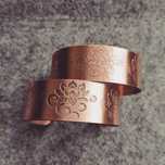 Szeroka bransoleta miedziana Lotos handmade
