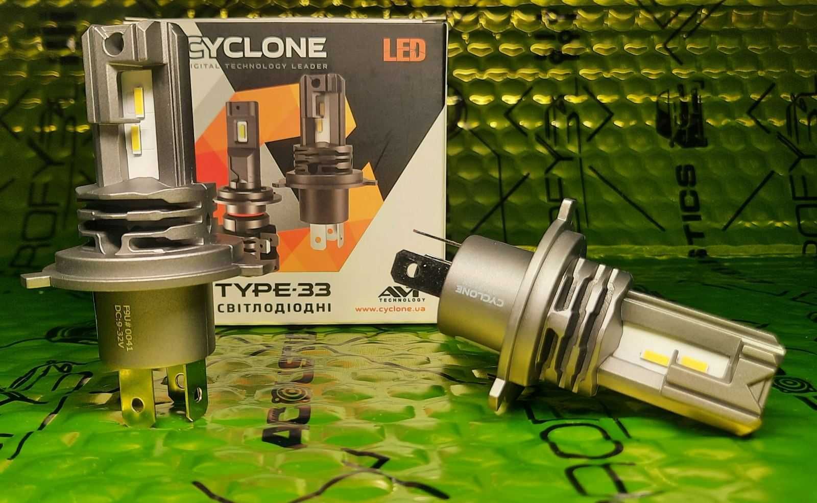 LED лампа Cyclone Type-33 H4 ( всі цоколя)  5000K 4800Lm