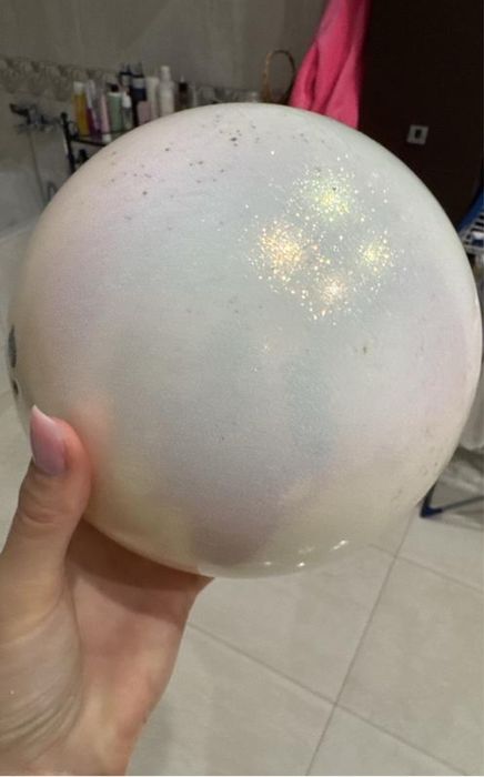 Мяч для гимнастики generation glitter pastorelli, 18 см (bianca)