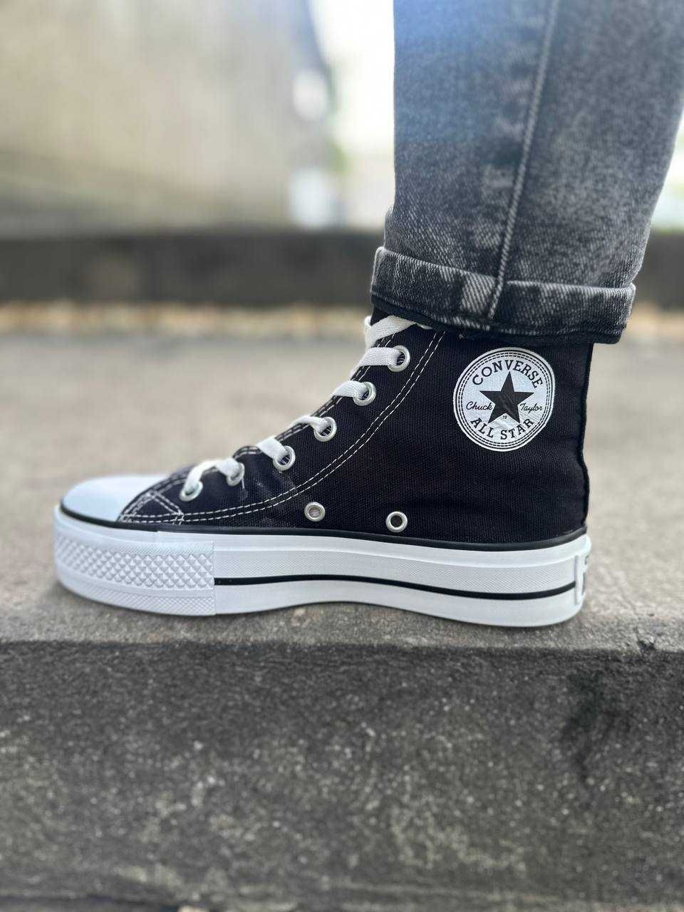 Жіночі високі кеди Converse All Star на платформі конверси НАЛОЖКА