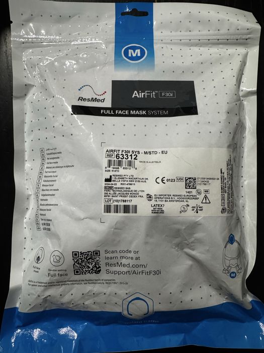 Maska ustno-nosowa AirFit F30i do terapii bezdechu