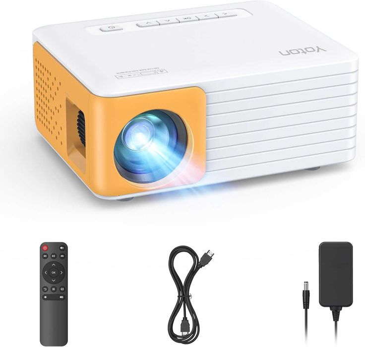 projektor 1080P Full HD Mini Led Biały Pilot, Kino Domowe HDMI
