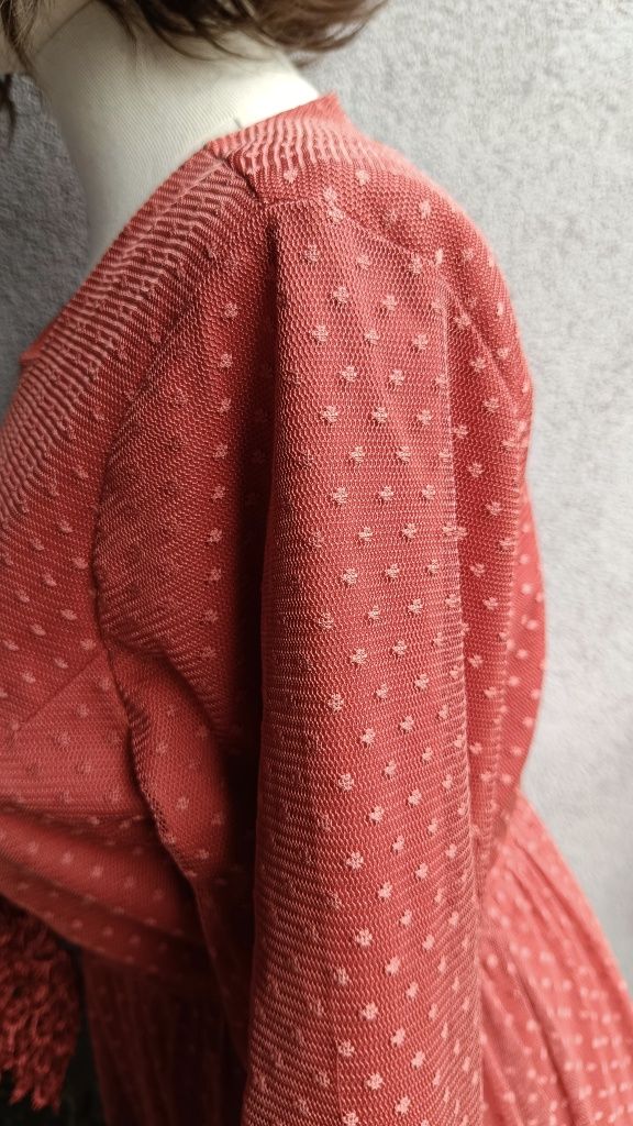 Sukienka długa maxi XL biust 51-58x2 romantic style kolor ceglasty