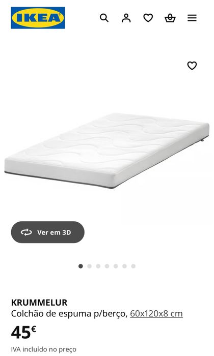 Berço SNIGLAR Ikea + Colchão KRUMMELUR