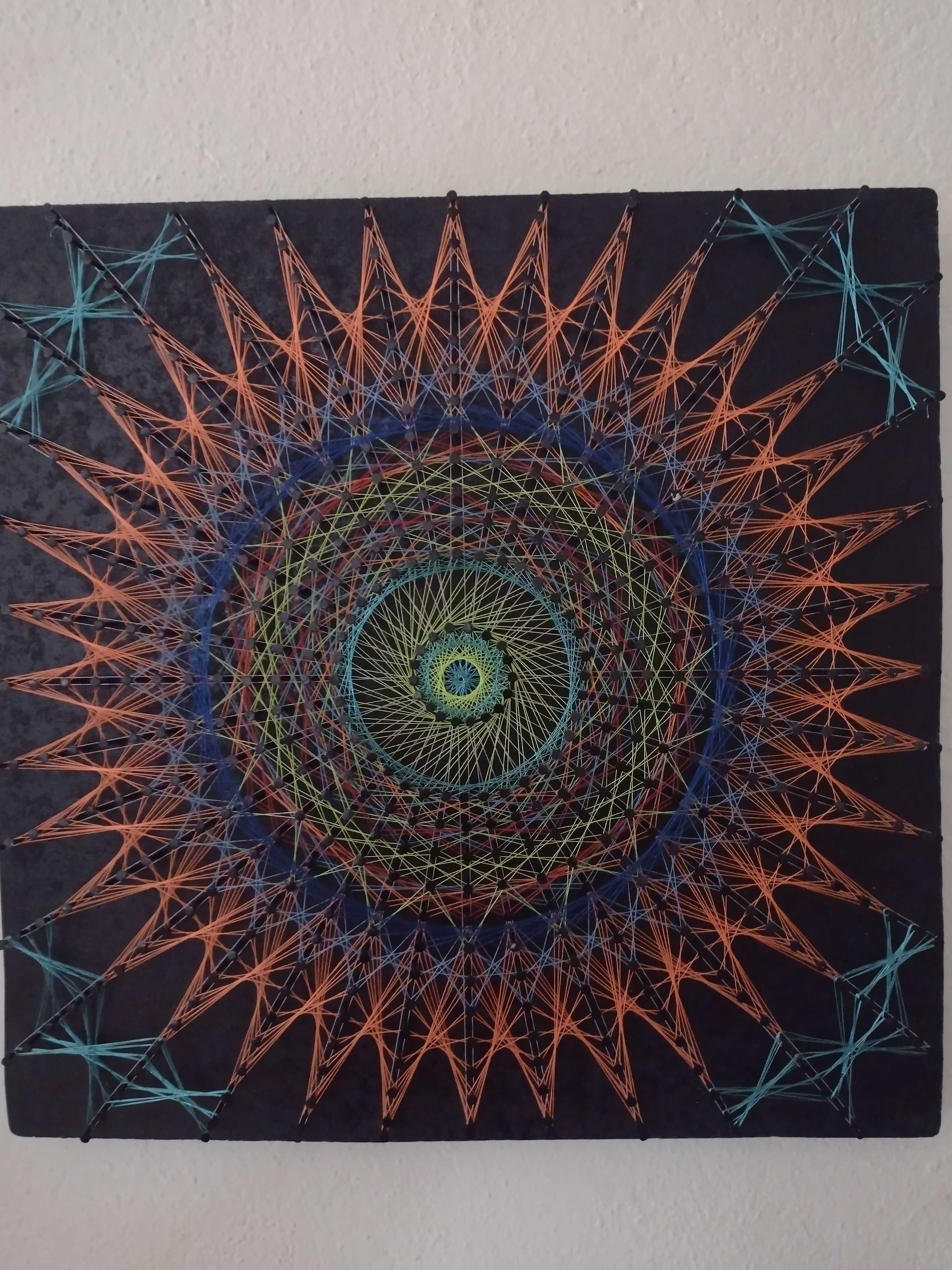 Painel decorativo em filigrama , "Mandala Psycadelic Tunel" UV30/30cm