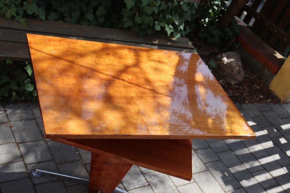 Zabytkowy stolik art deco, poziomowy, obracany blat, antyk, dowóz