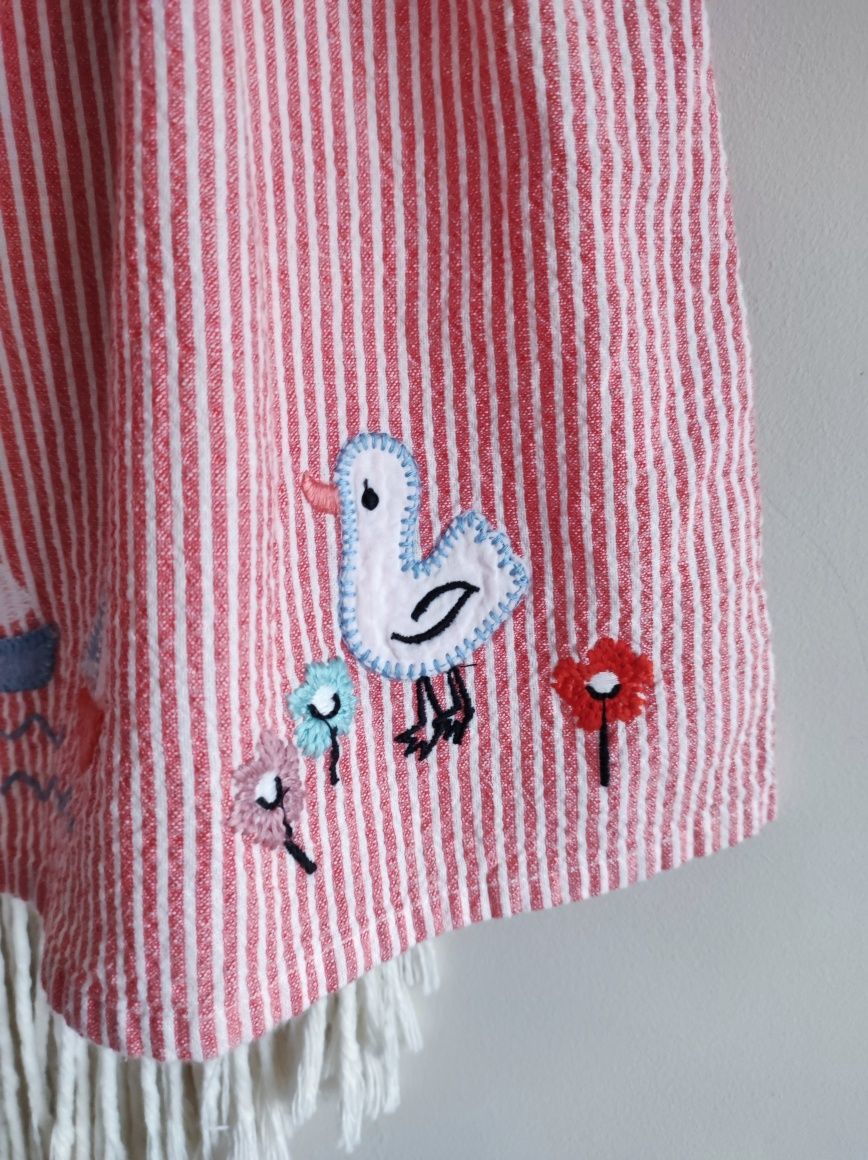 Letnia sukienka w paski M&S 74 6-9 miesięcy łódki kaczuszki