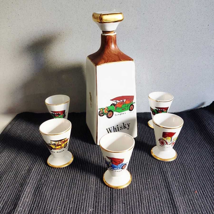 Garrafa de Whisky vintage com 5 copos