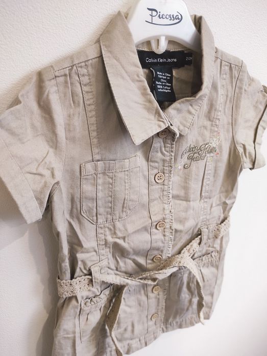 sukienka szmizjerka koszulowa  tunika wiązana krótki rękaw