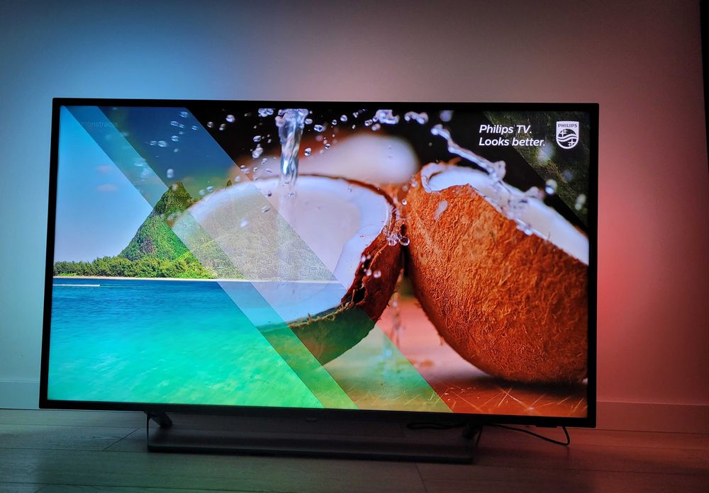 Phillips 55" 4K UHD Android trójstronny ambilight HEVC Netflix Disney