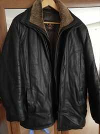 Куртка чоловича зимова шкіряна, на підкладці, розмір 50